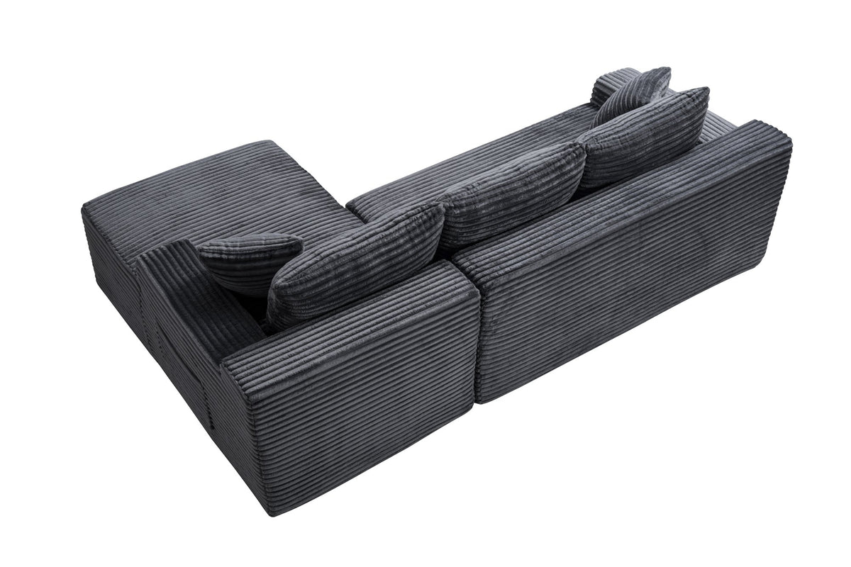 94.5" Cloud Modular Sectional Sofa Couch with L-Shape Chaise, Modern Minimalist Upholstered Couches, Deep Seat Corner Couch – Model W5515P479905