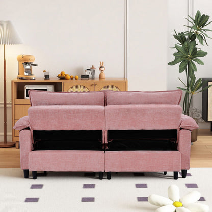 73 inch Pink Velvet Pull Out Sofa Bed Convertible Sleeper Couch with Pullout Mattress