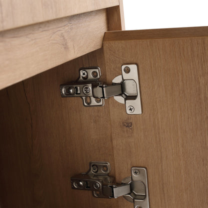 32(31-1/2") Inch Wall-Mounted Bathroom Vanity with Ceramic Art Sink and Countertop Flat Plate, 2-Soft Close Doors and 1-Drawer, KD-Packing, Plywood - BAB3098MOWH
