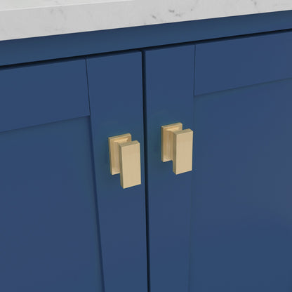 60'' Bathroom Vanity, Freestanding Vanity Top with Single basin Solid Wood Frame Bathroom Storage Cabinet Blue