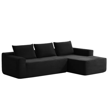 104" Cloud Sectional Sofa with L-Shape Chaise and Side Pockets, Modern Modular Design, with side pockets, Upholstered Couch