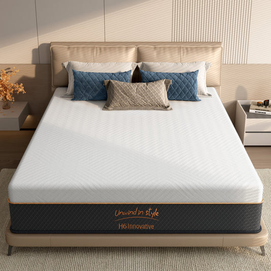 10 Inch Hybrid Mattress in a Box, King Size, Pocket Spring Mattress Medium Firm Feel with Edge Support & Motion Isolation