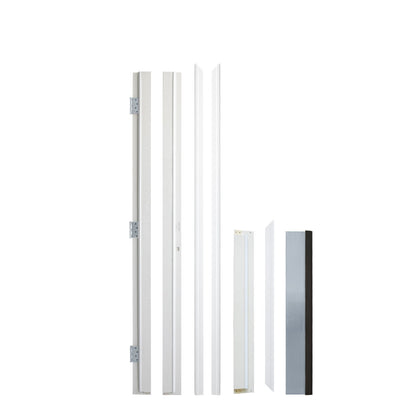 36 x 80 Inch FRP Entry Door with Frosted Glass - Contemporary Style for Home's Front Entrance, Right Hand Inswing, Black Finished Fiber Reinforced Panel Door