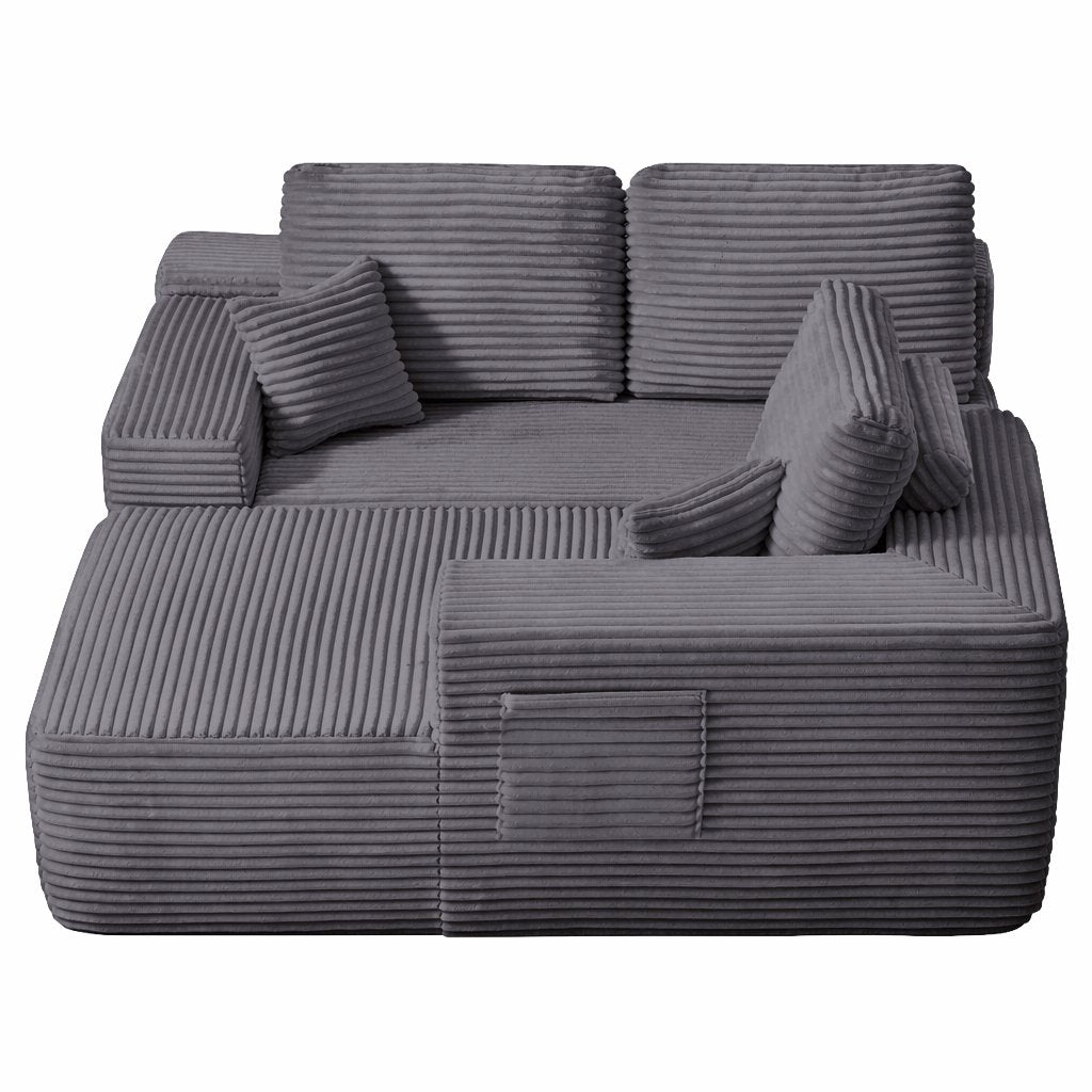 104" Cloud Sectional Sofa with L-Shape Chaise and Side Pockets, Modern Modular Design, Deep Seating, Upholstered Couch – Model W3975S00034
