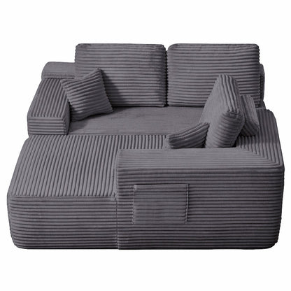 104" Cloud Sectional Sofa with L-Shape Chaise and Side Pockets, Modern Modular Design, Deep Seating, Upholstered Couch – Model W3975S00034
